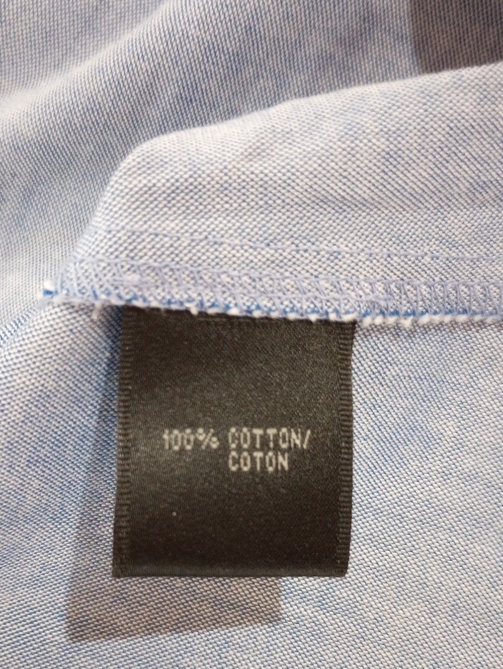 Lafayette 148 Blue Button Front Sleeveless Cotton Blouse Ruffled Collar, Size 8 - Picture 10 of 10